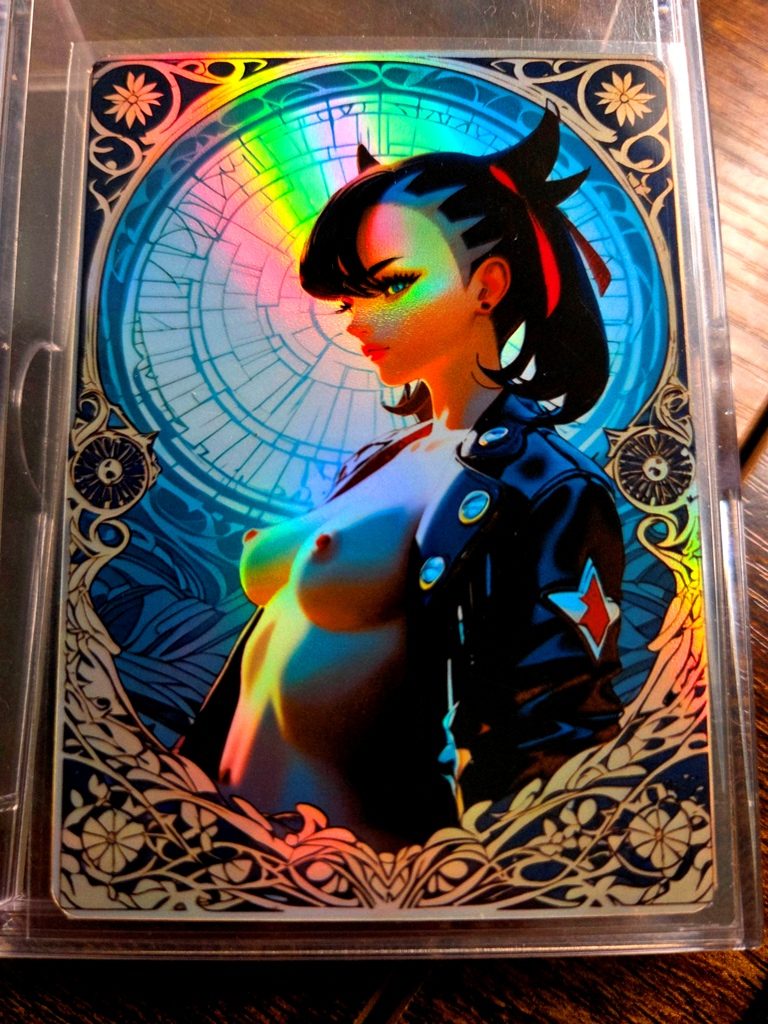 B6P39-5 Double Sided Holofoil Sexy Waifu Card - Marnie
